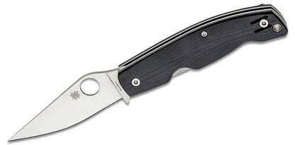 NEW Spyderco Pattadese Black G-10 Plainedge