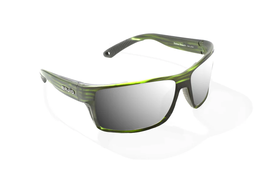 Bajio Bales Beach Sunglasses-Large-Green Grass Matte/Silver Glass