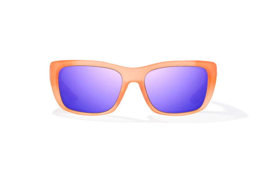 Bajio Annette Sunglasses-Small-Peach Glass Matte/Violet Glass