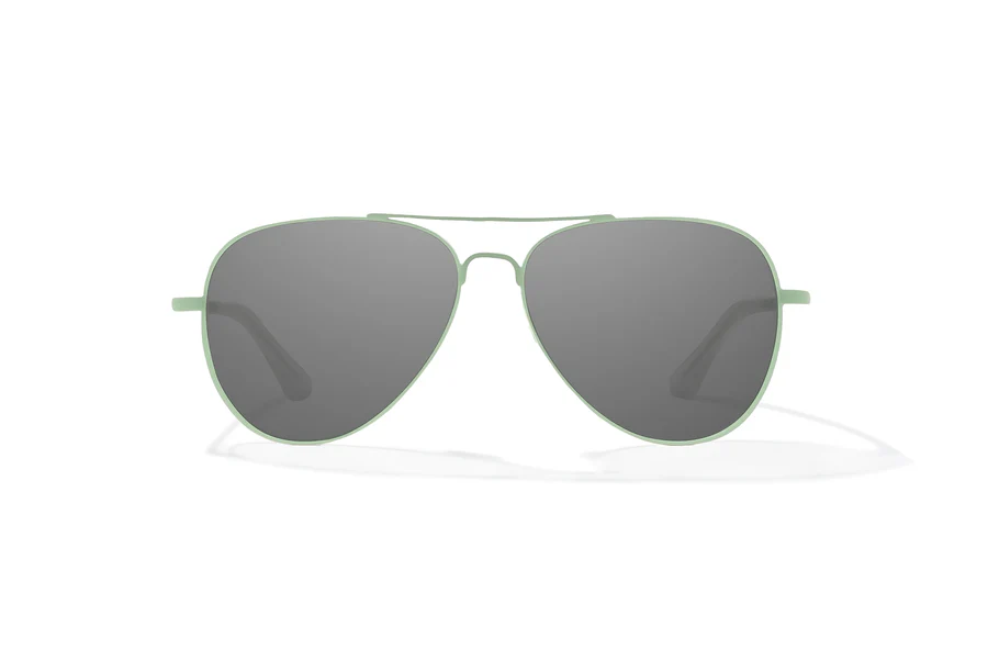 Bajio Soldado Sunglasses-Medium-Light Green Glass Matte/Gray Glass