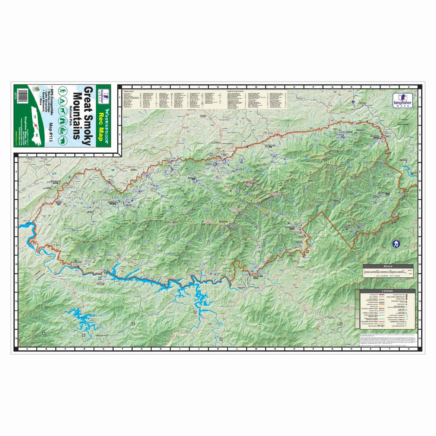 Kingfisher Map-Great Smoky Mountain National Park