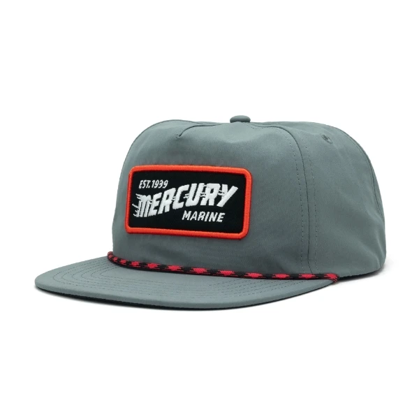 New Mercury Navigator Rope Hat-Gray Cloth-Black/Red Logo