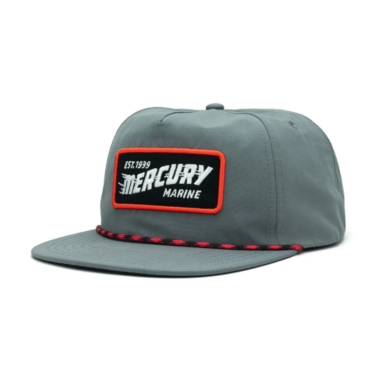New Mercury Navigator Rope Hat-Gray Cloth-Black/Red Logo