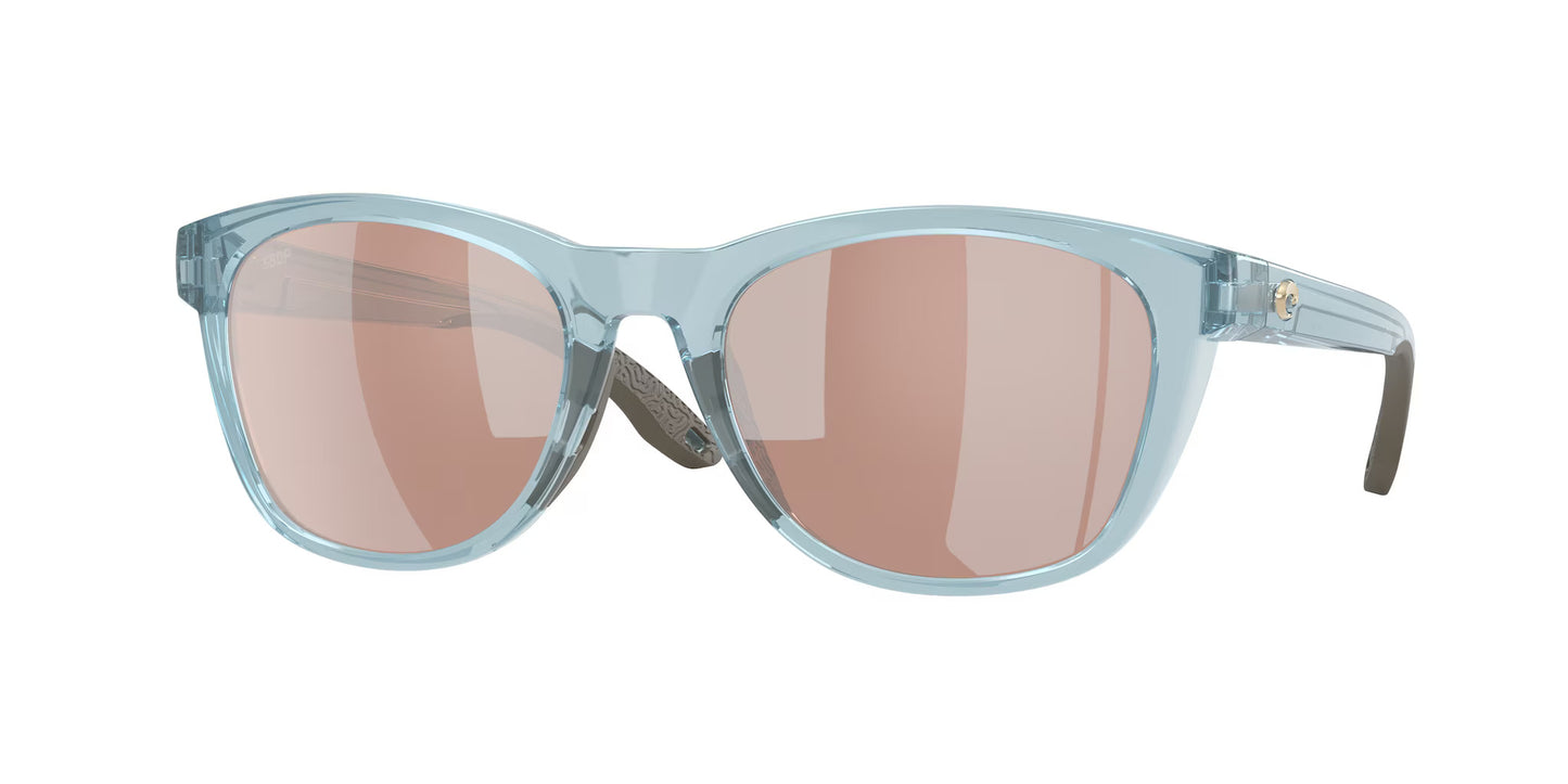 New Authentic Costa Sunglasses-Aleta-Translucent Silt Blue/Copper Silver Mirror-580P