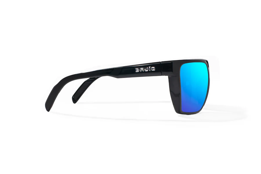 Bajio Eldora Sunglasses-Small-Black Gloss Blue/Blue Glass
