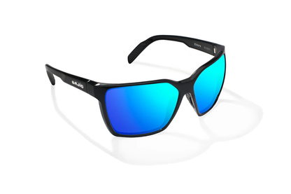 Bajio Eldora Sunglasses-Small-Black Gloss Blue/Blue Glass
