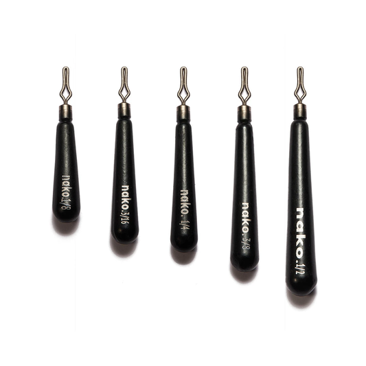 Nako Tungsten Skinny Drop Shot Weight-No Chip Black-5 pk.-