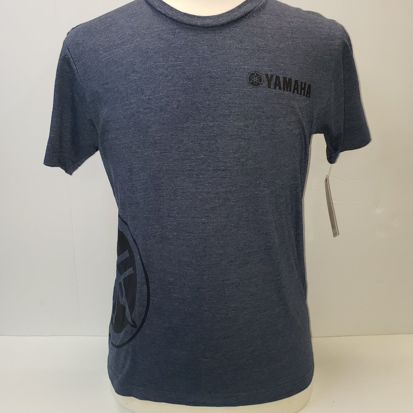 New Yamaha T-Shirt Short Sleeve Tuning Fork Heather with Black Logo Medium