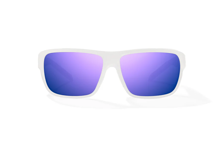 Bajio Rigolets Sunglasses-Small-White Glass Matte/Violet Polycarbonate
