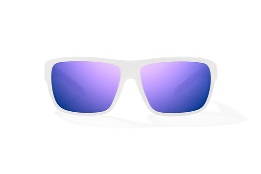 Bajio Rigolets Sunglasses-Small-White Glass Matte/Violet Polycarbonate