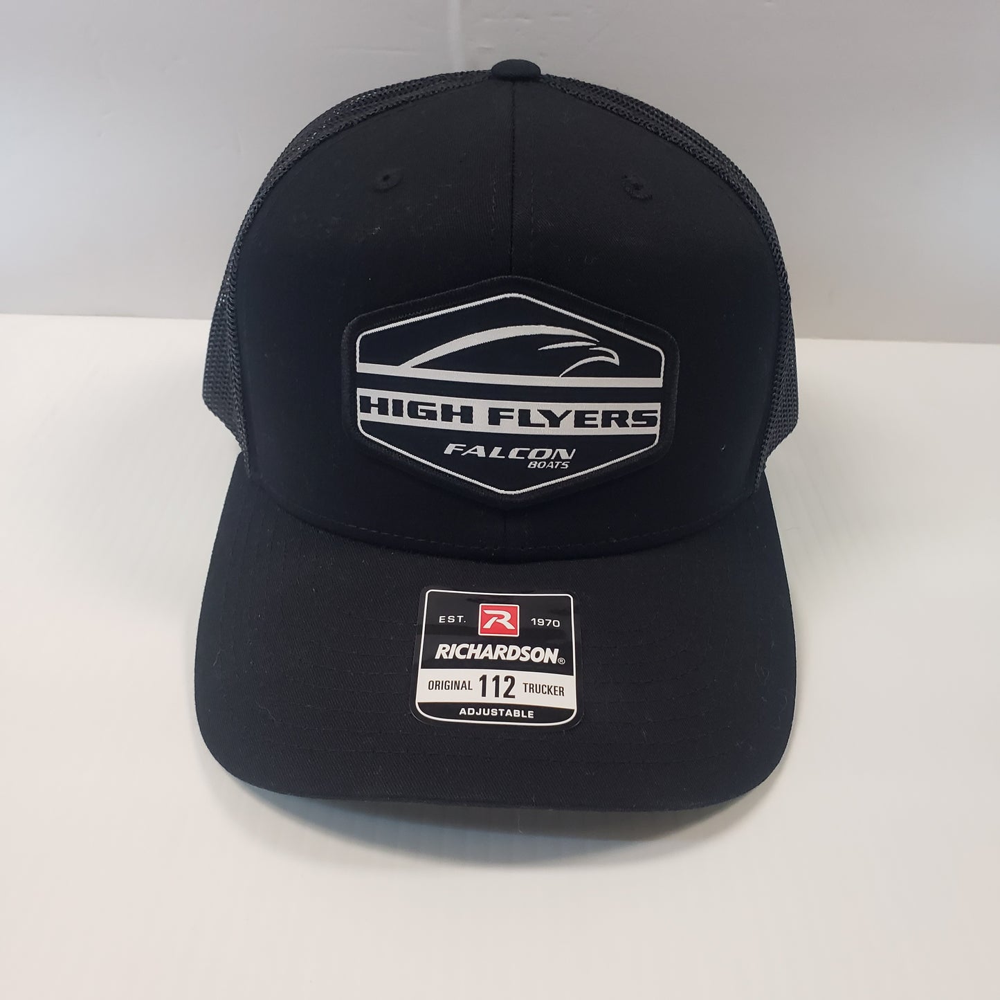 Falcon Boats High Flyers Hat-Black/Black Mesh
