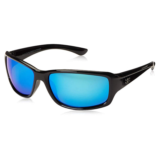 New Authentic Calcutta Outrigger Sunglasses Black Frame/ Polarized Blue Mirror Lens