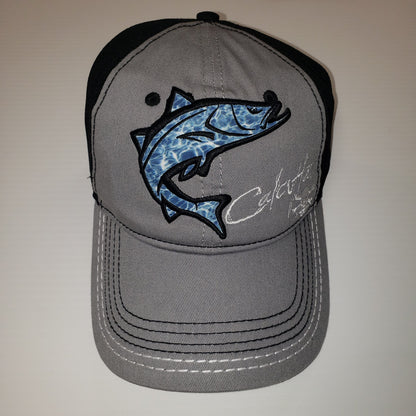 New Authetnic Calcutta Low Profile Hat Gray with Watermark Snook Black Mesh