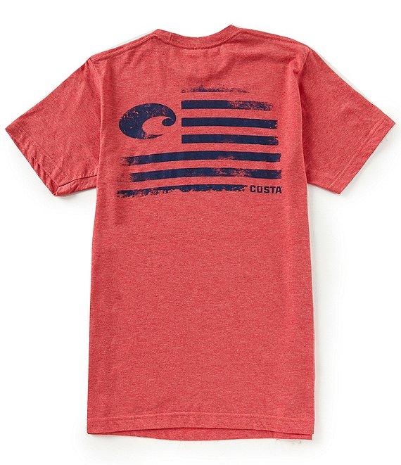 New Authentic Costa Del Mar Short Sleeve T-Shirt Pride Heather Red Small