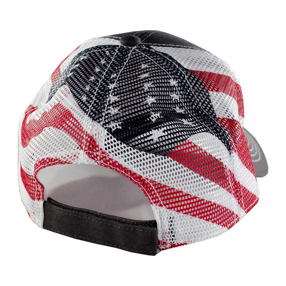 New Authentic Skeeter Richardson Hat  Gray/ Back American Flag Mesh