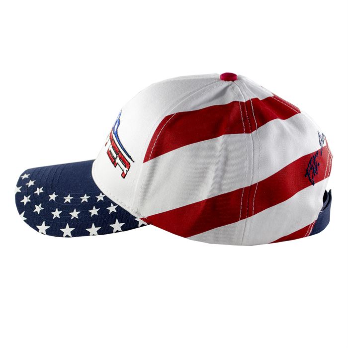 New Authentic Skeeter Richardson Hat  Red/ White/ Blue/ Back Eat Sleep Fish USA