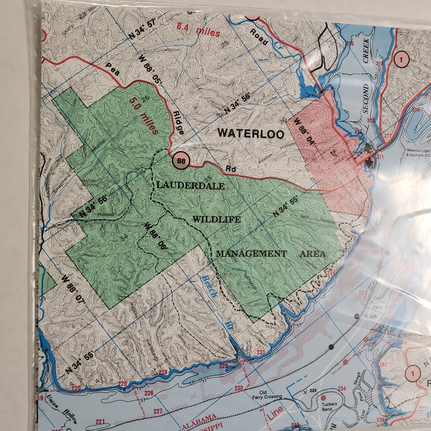 Atlantic Mapping GPS Paper Map Lake Pickwick