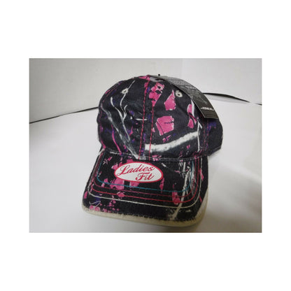 Muddy Girl Ladies Low Profile Hat Pink, Purple & Black Camo