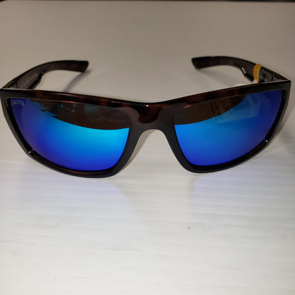New Authentic Calcutta Shock Wave Sunglasses Tortoise Shell Frame/ Polarized Blue Mirror Lens