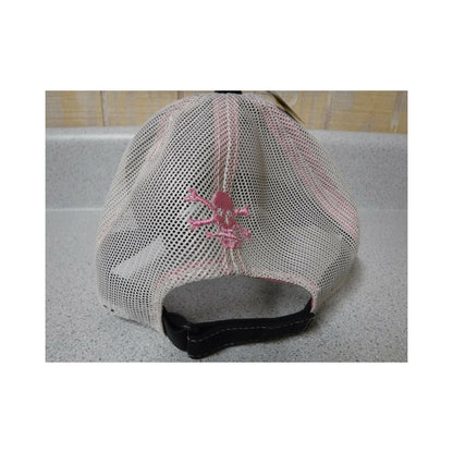 New Authentic Calcutta Ladies Trucker Hat Black Front with Pink Logo/ White Mesh Back