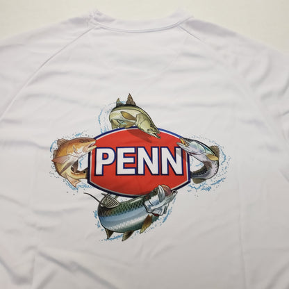 Penn Short Sleeve White w/ Fish Around Logo
