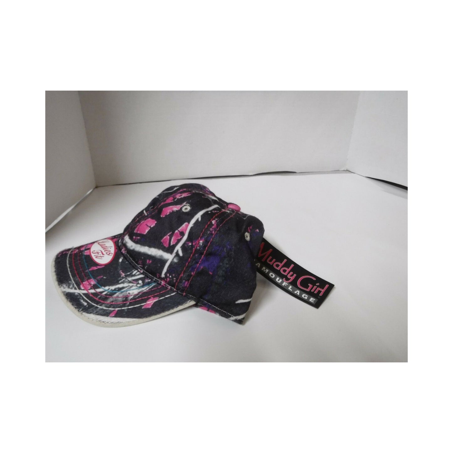 Muddy Girl Ladies Low Profile Hat Pink, Purple & Black Camo