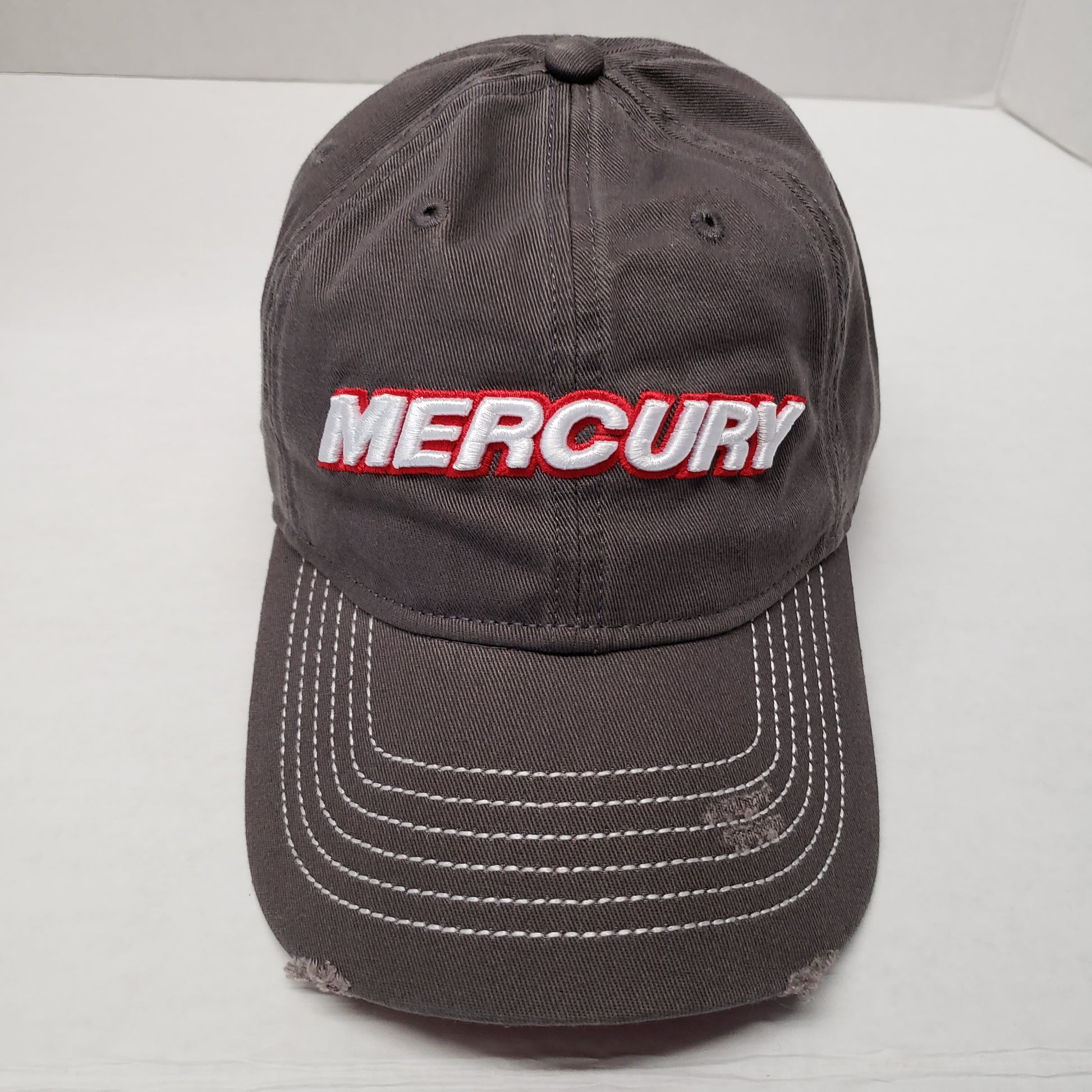 Weathered Black/ Red Outlined White Logo