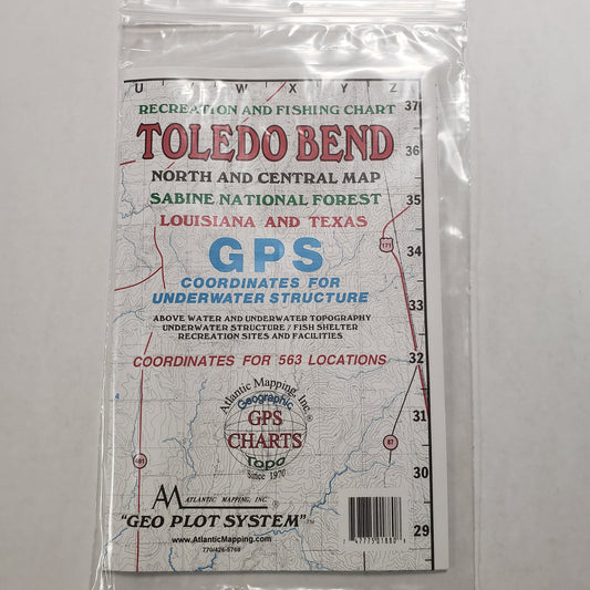 Atlantic Mapping GPS Paper Map Toledo Bend North