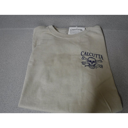 New Authentic Calcutta Short Sleeve Shirt  Putty/ Front Small Logo/ Back Vintage Best Bait Medium