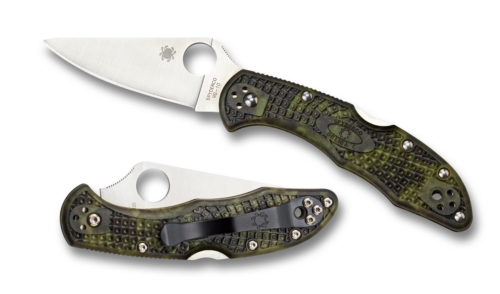 New Spyderco Delica 4 Lockback Knife Zome Green FRN VG-10 C11ZFPGR