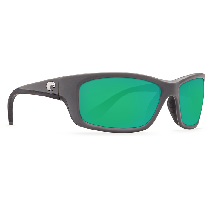 Matte Gray Frame Green Mirror Glass Lens