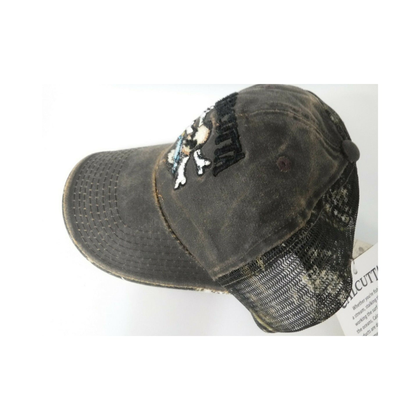 New Authentic Calcutta Hat Brown with Logo /Mossy Oak Camo Mesh