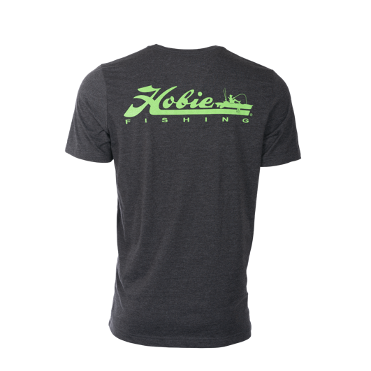 Hobie Men's T-shirt-Dk Gray/Lime Logo-XLarge