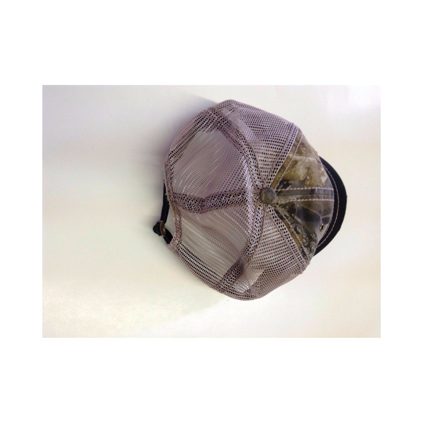 New Authentic Skeeter Distressed Hat Camo Black Bill Khaki Mesh