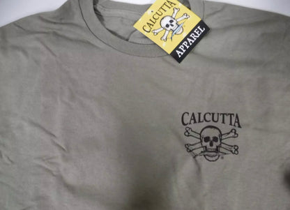 New Authentic Calcutta Short Sleeve Shirt Brown/ Front Original Logo/ Back Vintage Best Bait Large