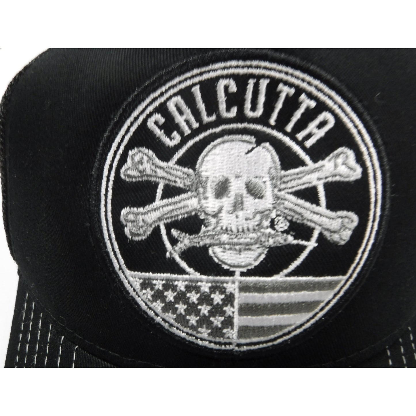 New Authentic Calcutta Hat Black with White Logo /Black Mesh