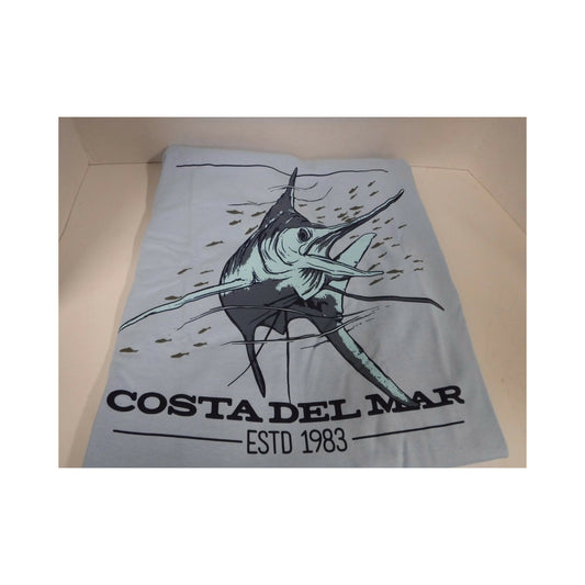 New Authentic Costa Short Sleeve T-Shirt Native Marlin Light Blue 2XL