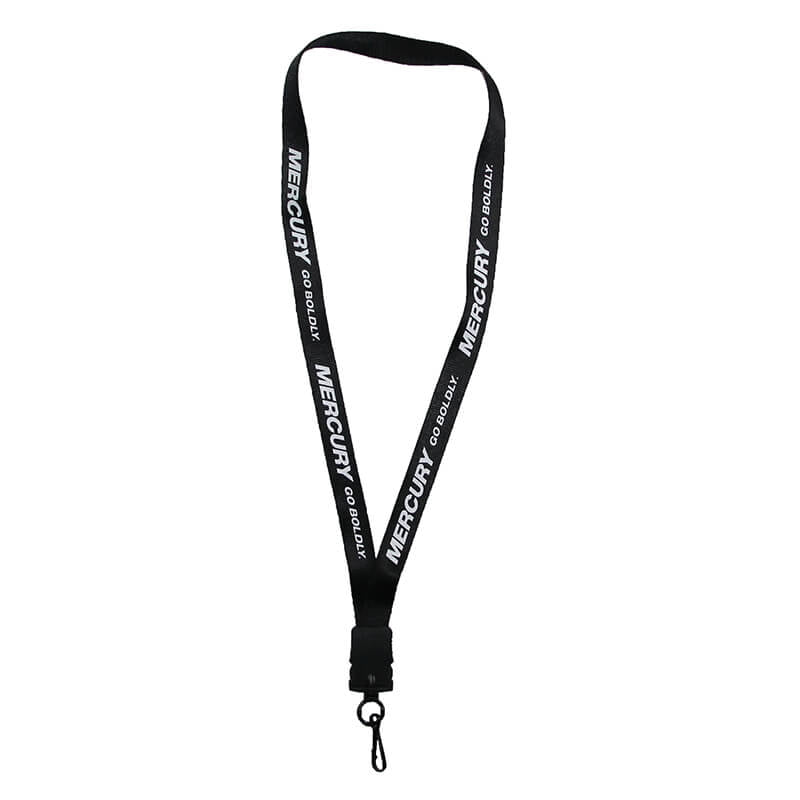 New Authentic Mercury Nylon Lanyard-Black/Go Boldly