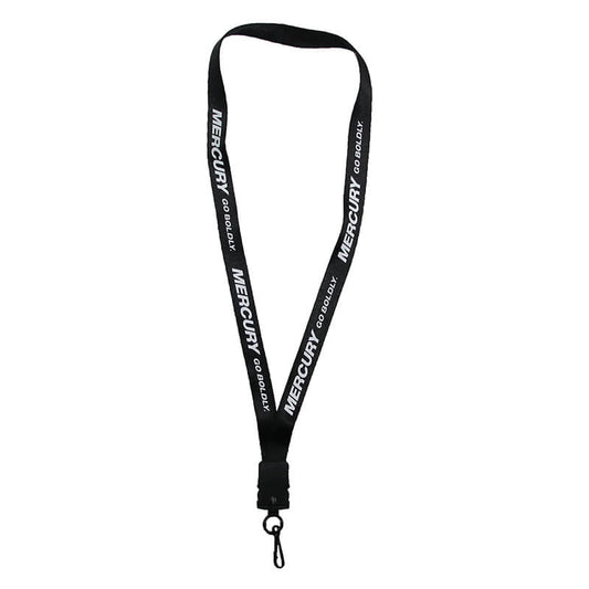 New Authentic Mercury Nylon Lanyard-Black/Go Boldly