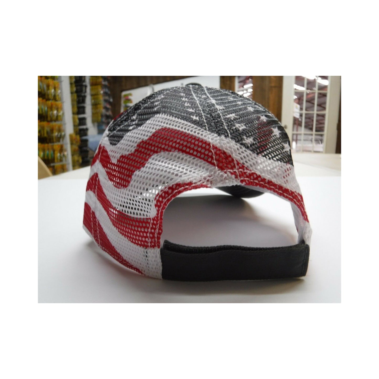 New Authentic Skeeter Richardson Hat  Gray/ Back American Flag Mesh