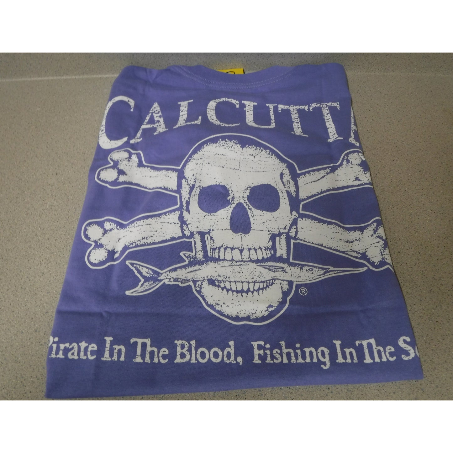 New Authentic Calcutta Short Sleeve Shirt/ Front Pocket/ Back White Original Logo with P.I.T.B/  Periwinkle Medium