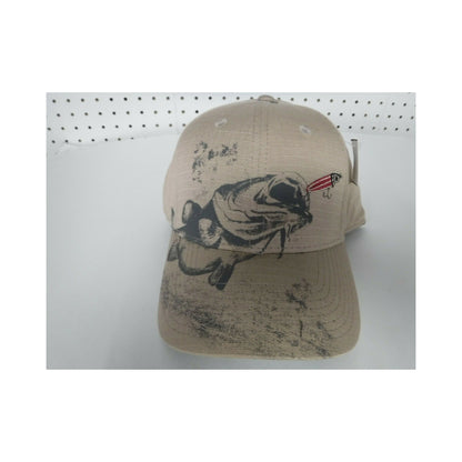 New Authentic Outdoor Cloth Hat Khaki/ Gray Bass Chasing Red Lure