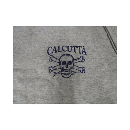 New Authentic Calcutta Short Sleeve Shirt  Heather Gray/ Navy Original Logo Front and Back  P.I.T.B  Large