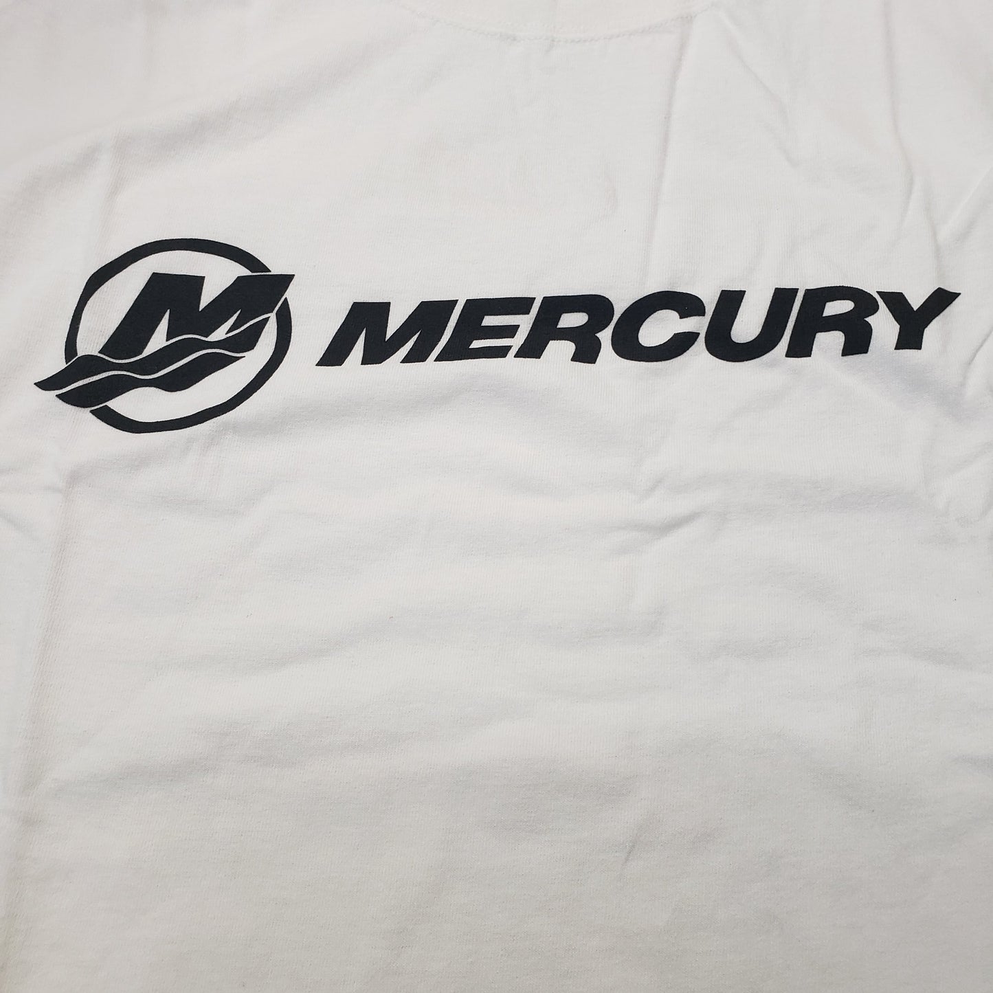 New Authentic Mercury Marine Short Sleeve Shirt White/ Black MERCURY Logo 2XL