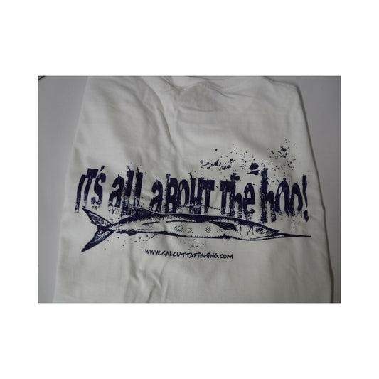 New Authentic Calcutta Short Sleeve Shirt  White- It's all About the Hoo! -2XL