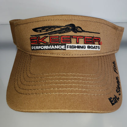New Authentic Skeeter Visor Adjustable  Brown/ Eat Sleep Fish Along Bill
