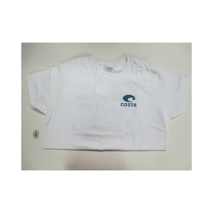 New Authentic Costa Short Sleeve T-Shirt Blue Horizon White Small