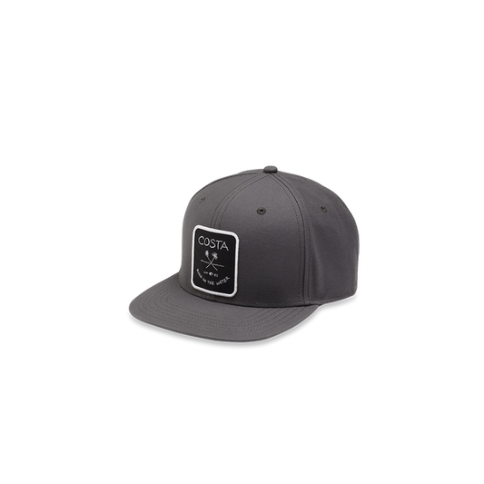New Authentic Costa Flat Brim Hat Adjustable Palms Logo Gray