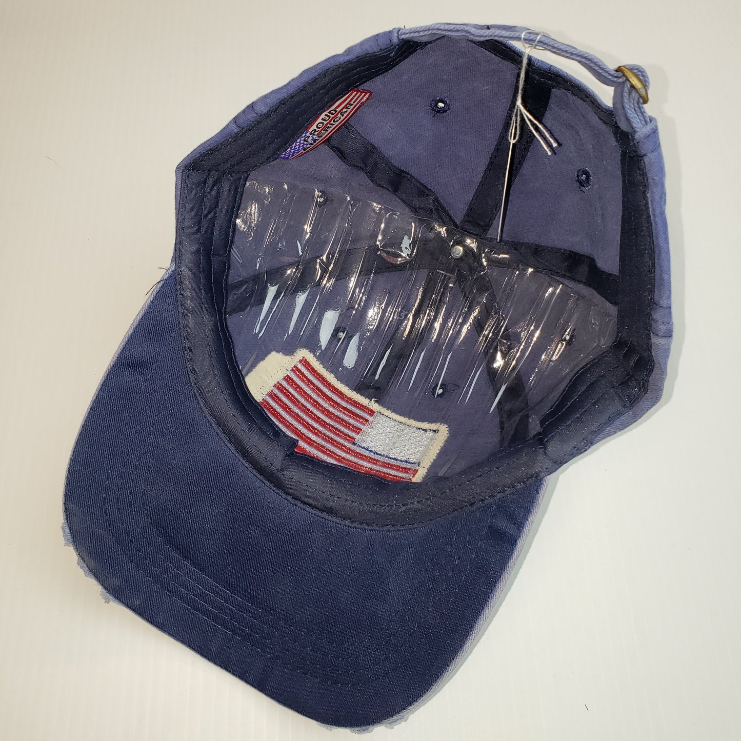 Proud American Distressed Hat w/ American Flag Patch Blue