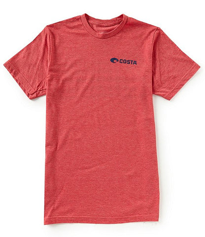 New Authentic Costa Del Mar Short Sleeve T-Shirt Pride Heather Red Medium